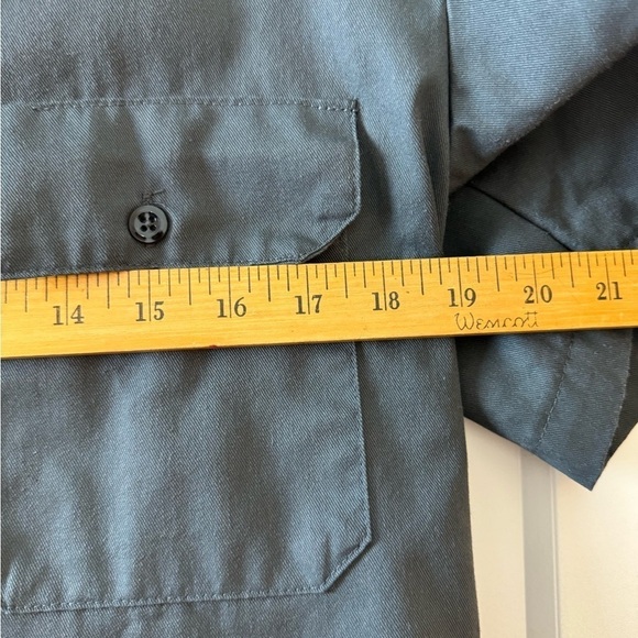 Dickies Work Shirt Small Button Down Gray Lucky Fish Utility Top novelty - Picture 10 of 14